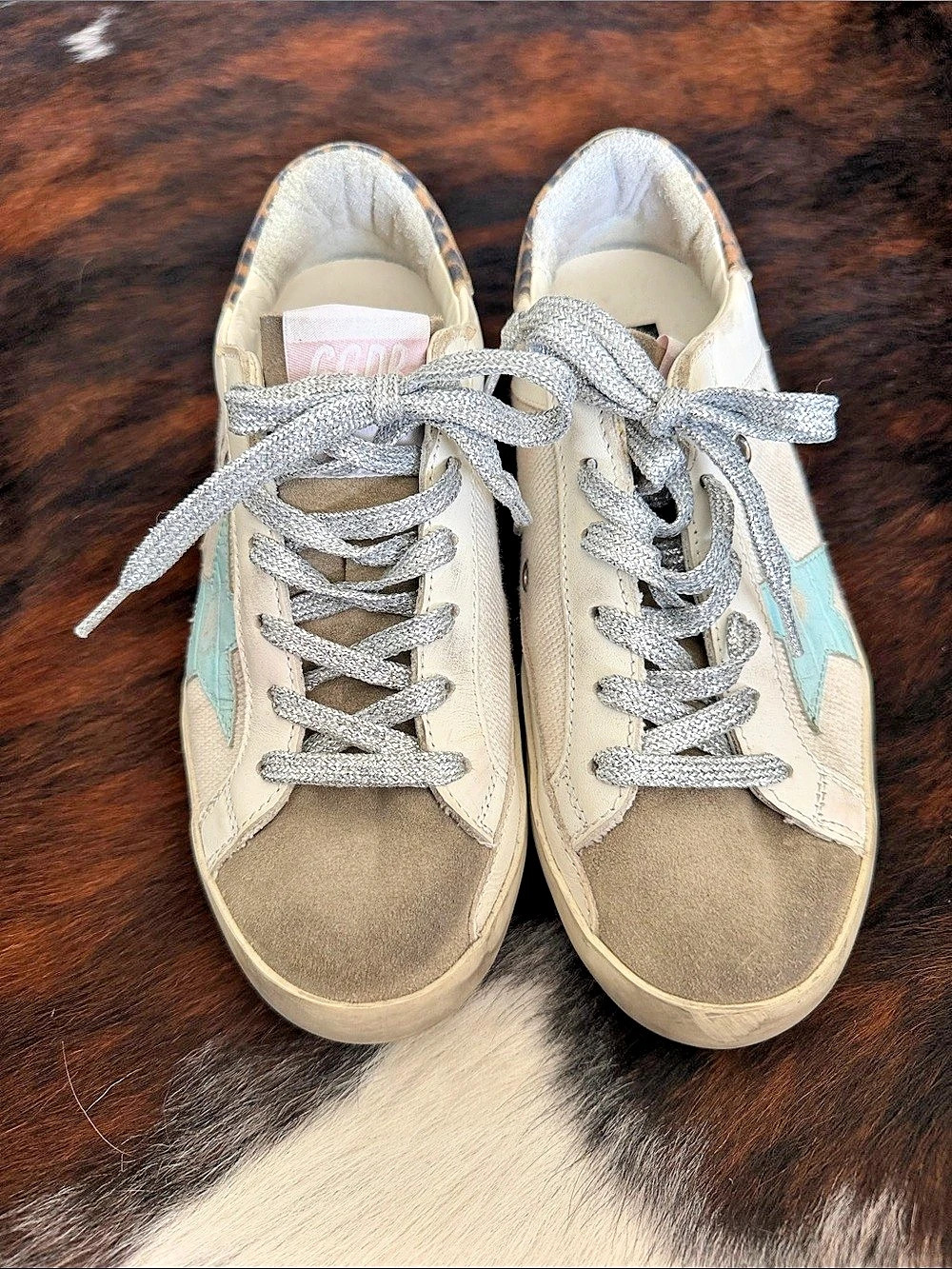 Golden Goose Super-Star Sneakers White & Blue US 6 / EU 36